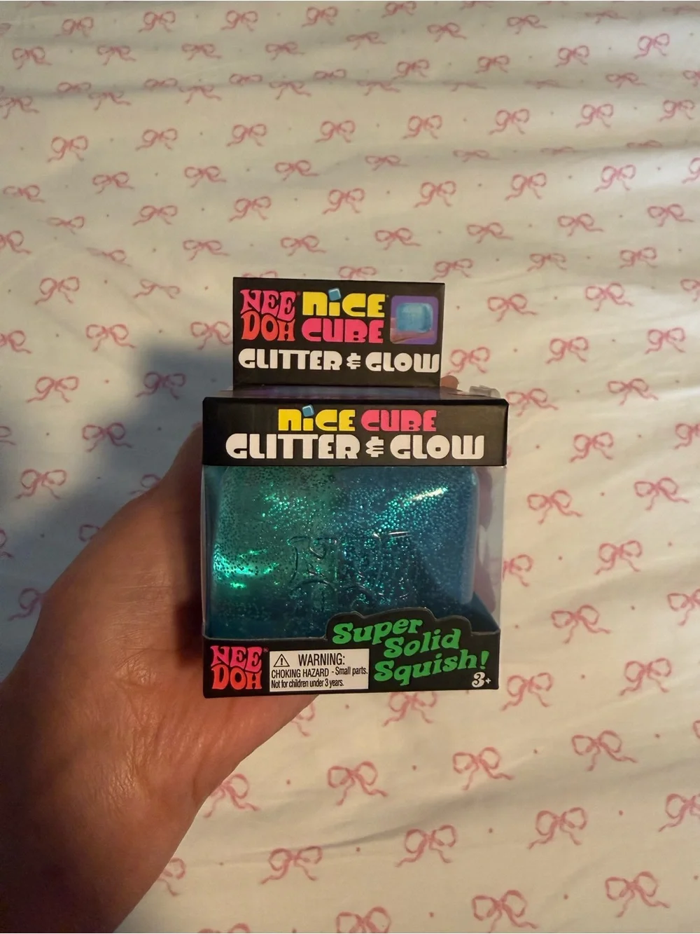 Nice Cube Glitter & Glow Super Solid Squish - Teal